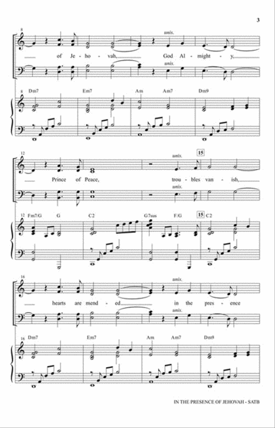 In the Presence of Jehovah 4-Part scores gallery preview page 3
