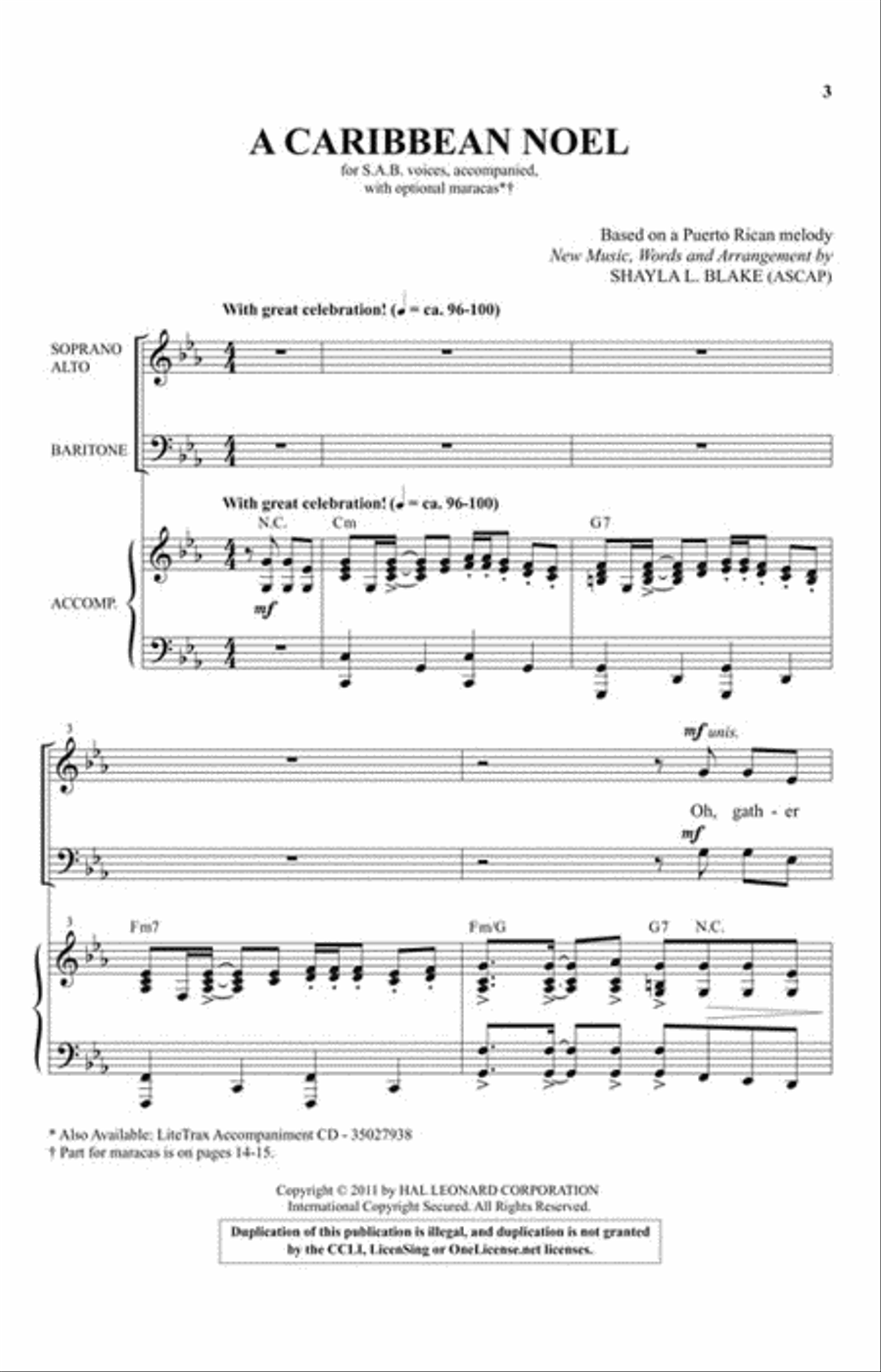 A Caribbean Noel A Caribbean Noel 3-Part scores gallery preview page 2