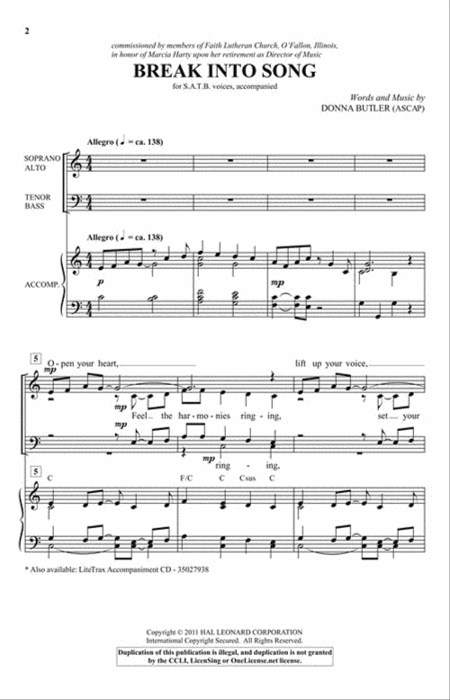 Break Into Song 4-Part scores gallery preview page 2