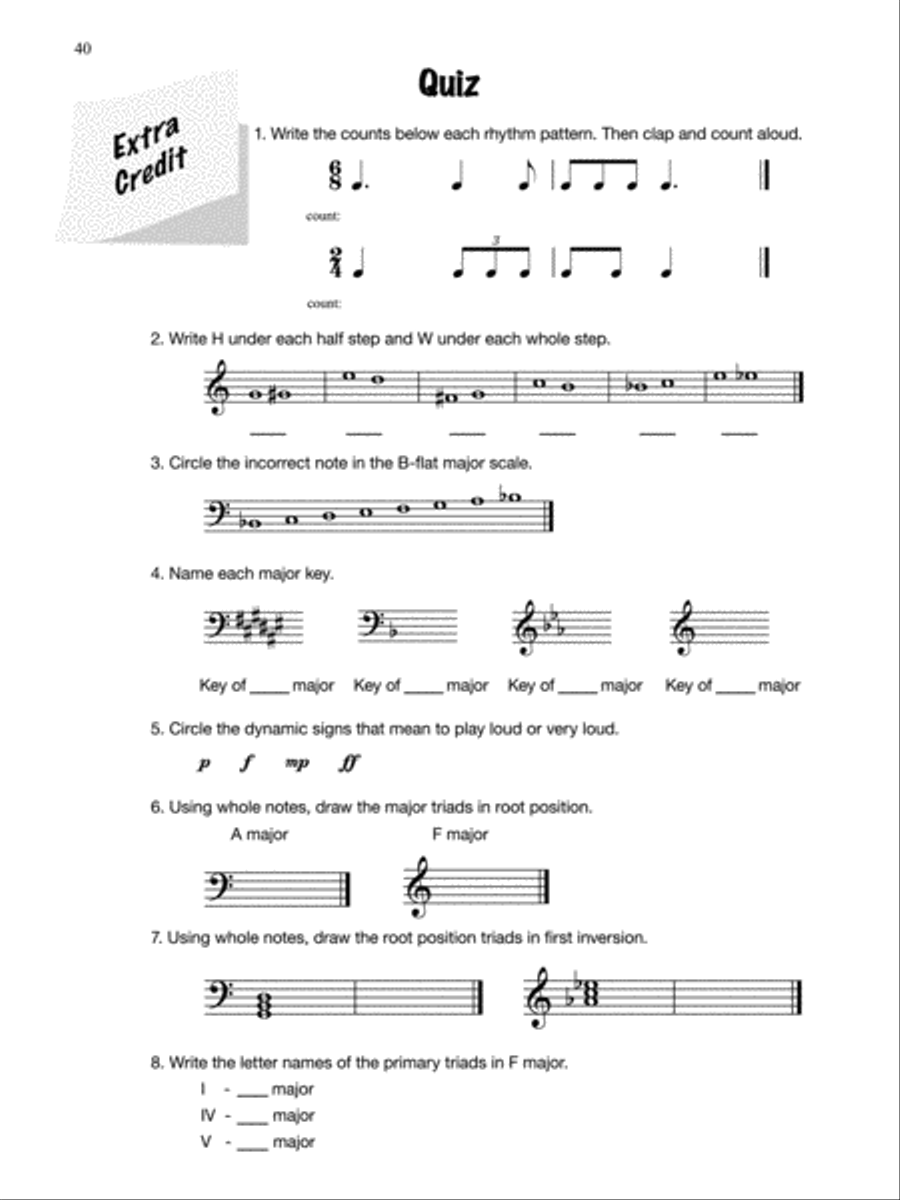Theory for Busy Teens, Book A Piano Method scores gallery preview page 8