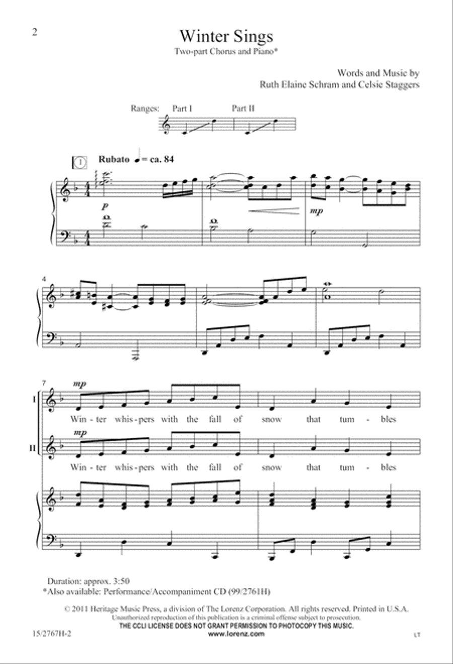Winter Sings Winter Sings 2-Part scores gallery preview page 3