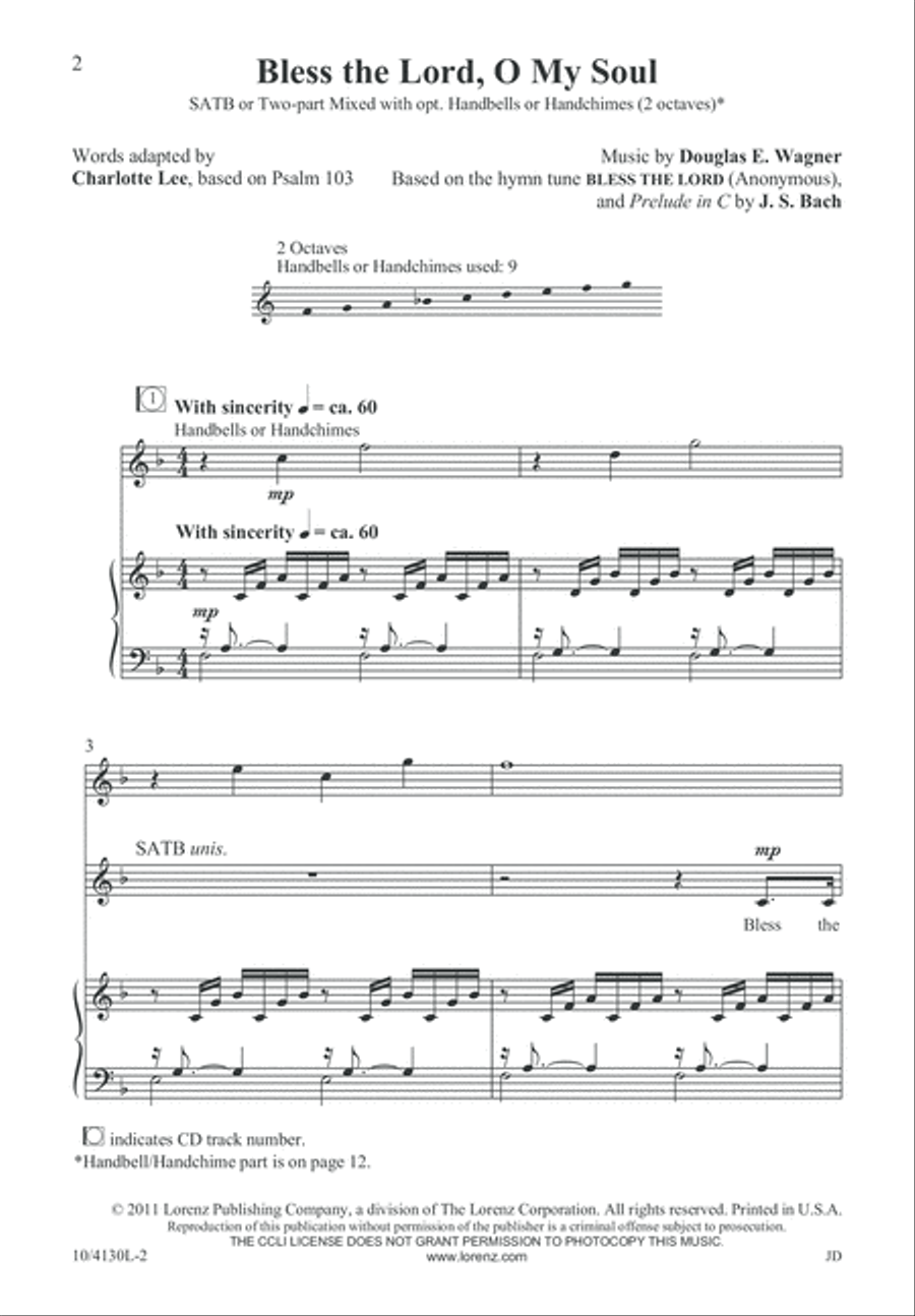 Bless the Lord, O My Soul 4-Part scores gallery preview page 3