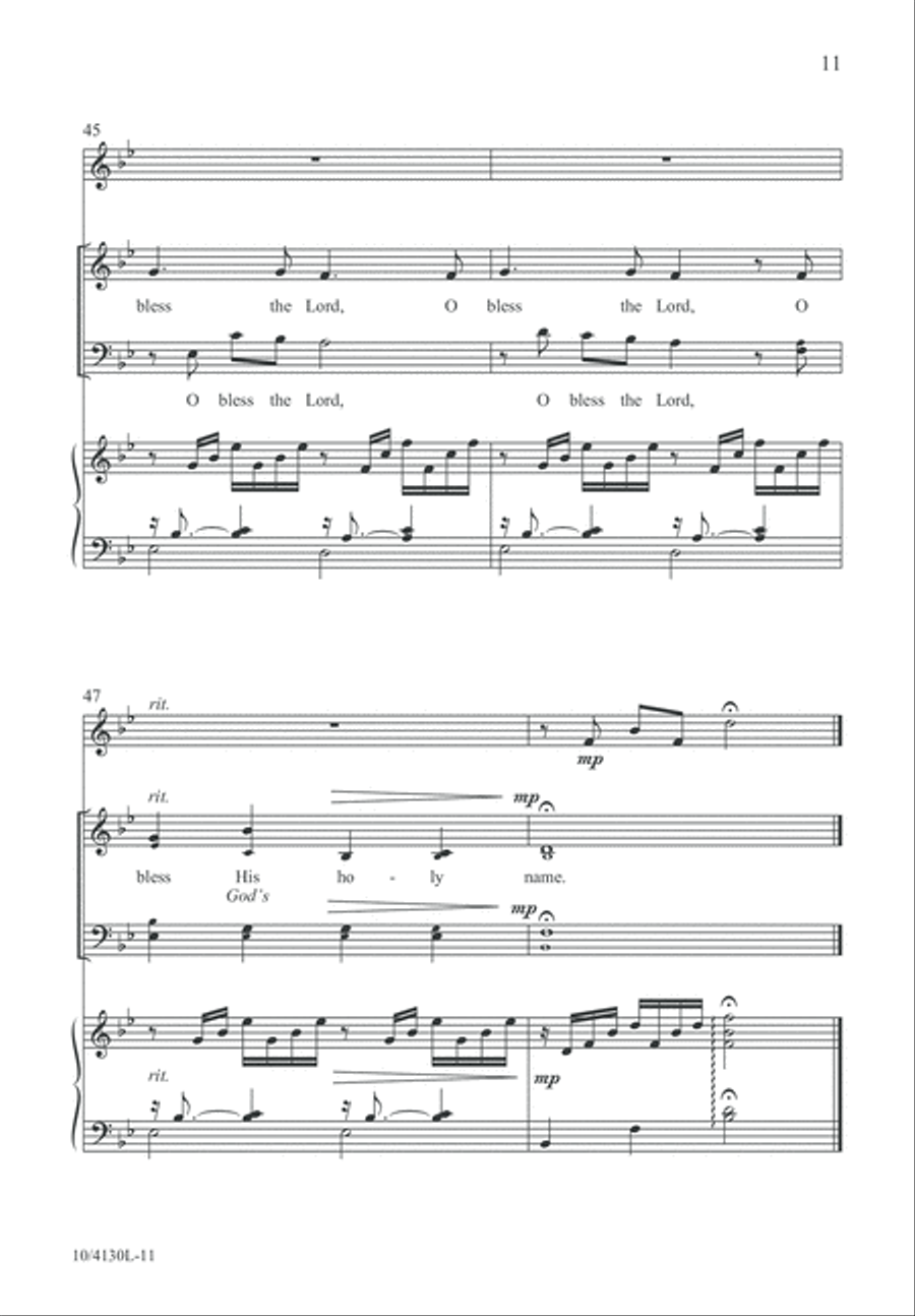 Bless the Lord, O My Soul 4-Part scores gallery preview page 12