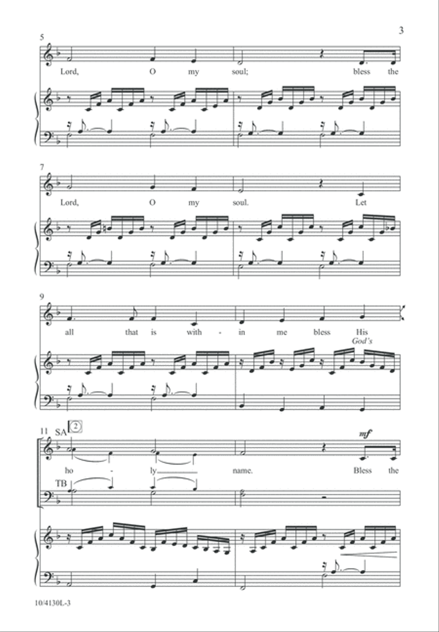Bless the Lord, O My Soul 4-Part scores gallery preview page 4