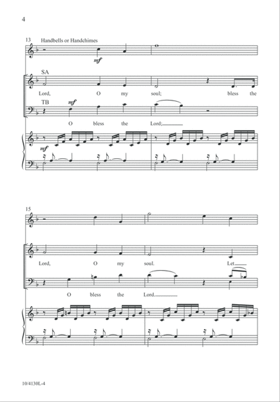 Bless the Lord, O My Soul 4-Part scores gallery preview page 5
