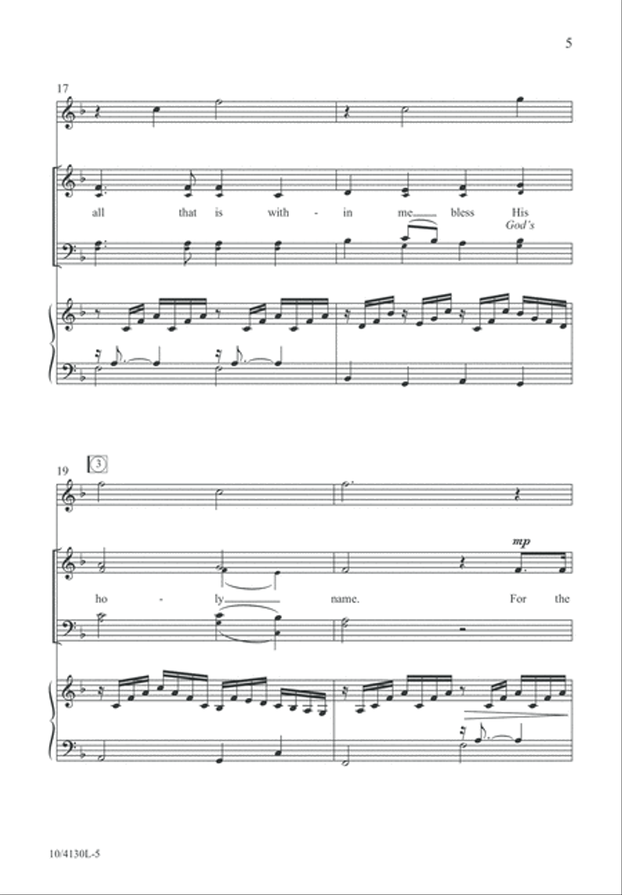 Bless the Lord, O My Soul 4-Part scores gallery preview page 6