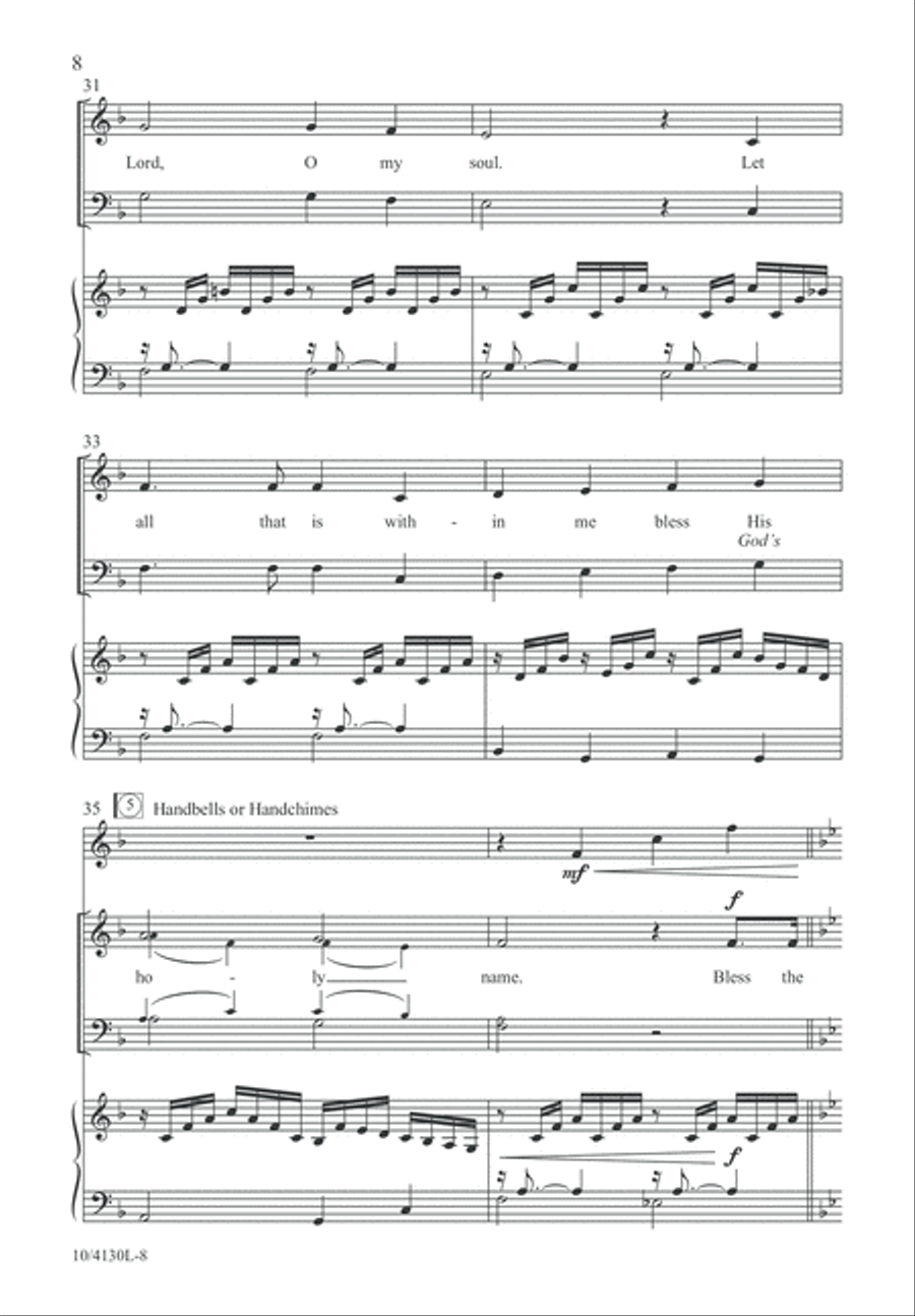 Bless the Lord, O My Soul 4-Part scores gallery preview page 9
