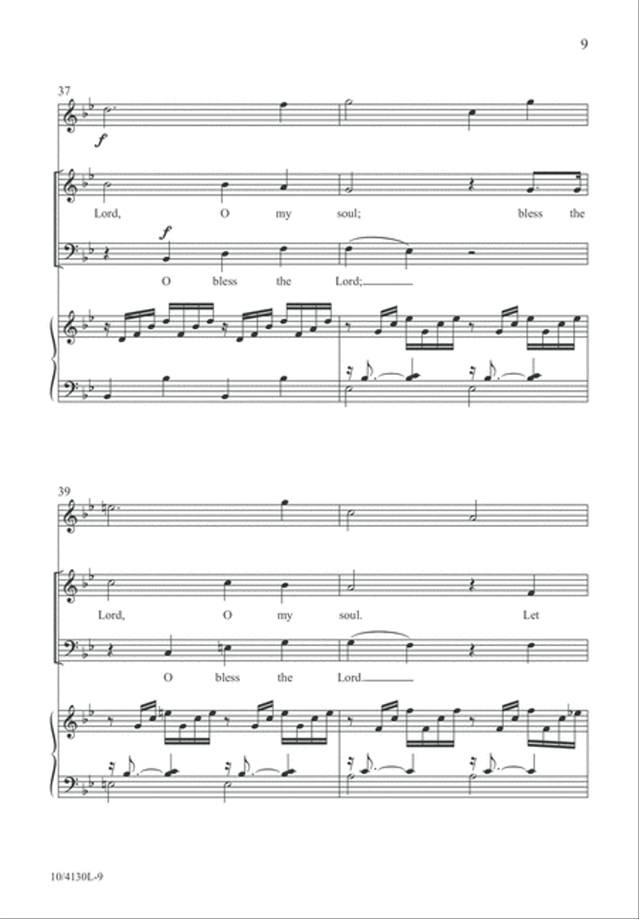 Bless the Lord, O My Soul 4-Part scores gallery preview page 10