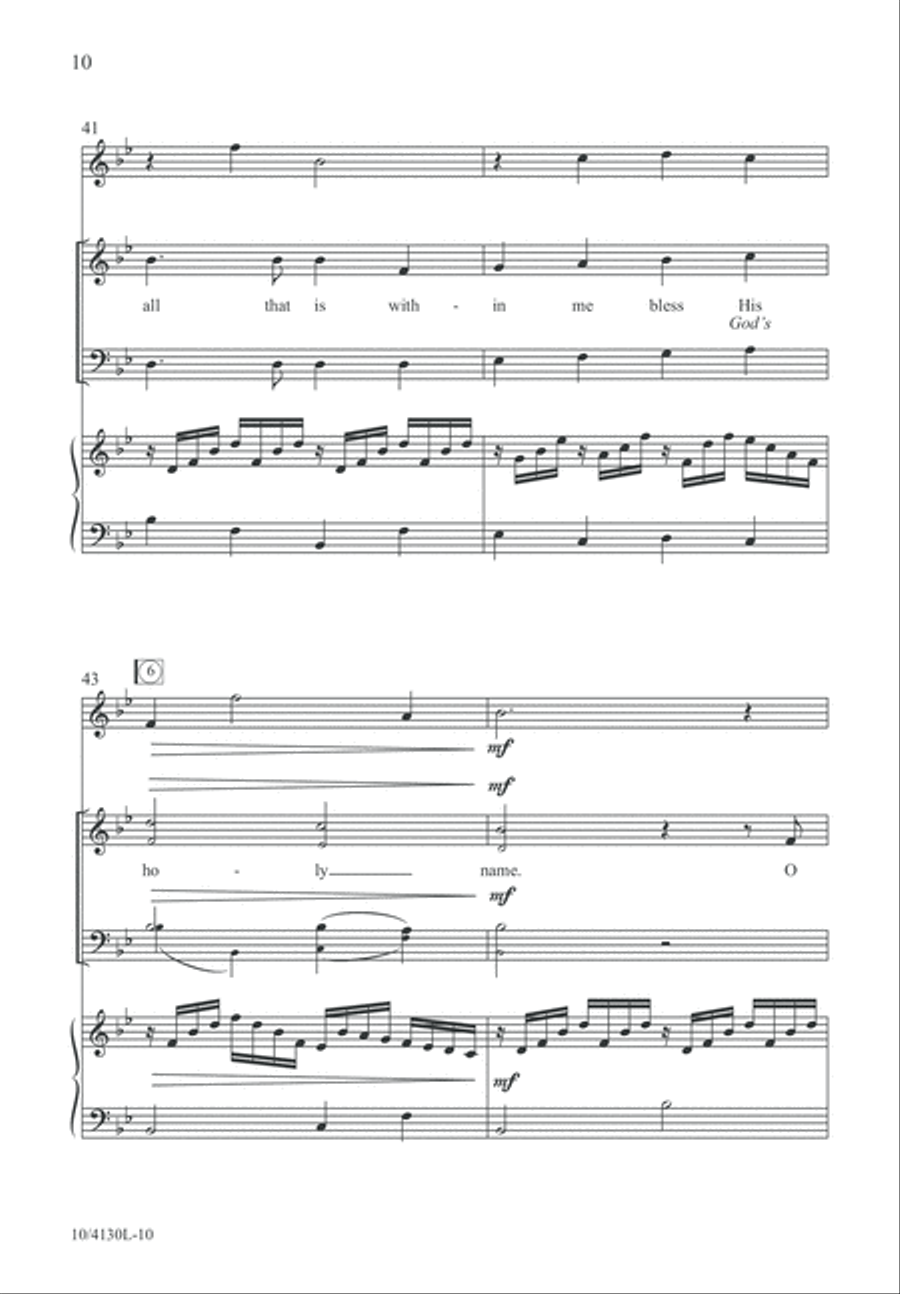 Bless the Lord, O My Soul 4-Part scores gallery preview page 11