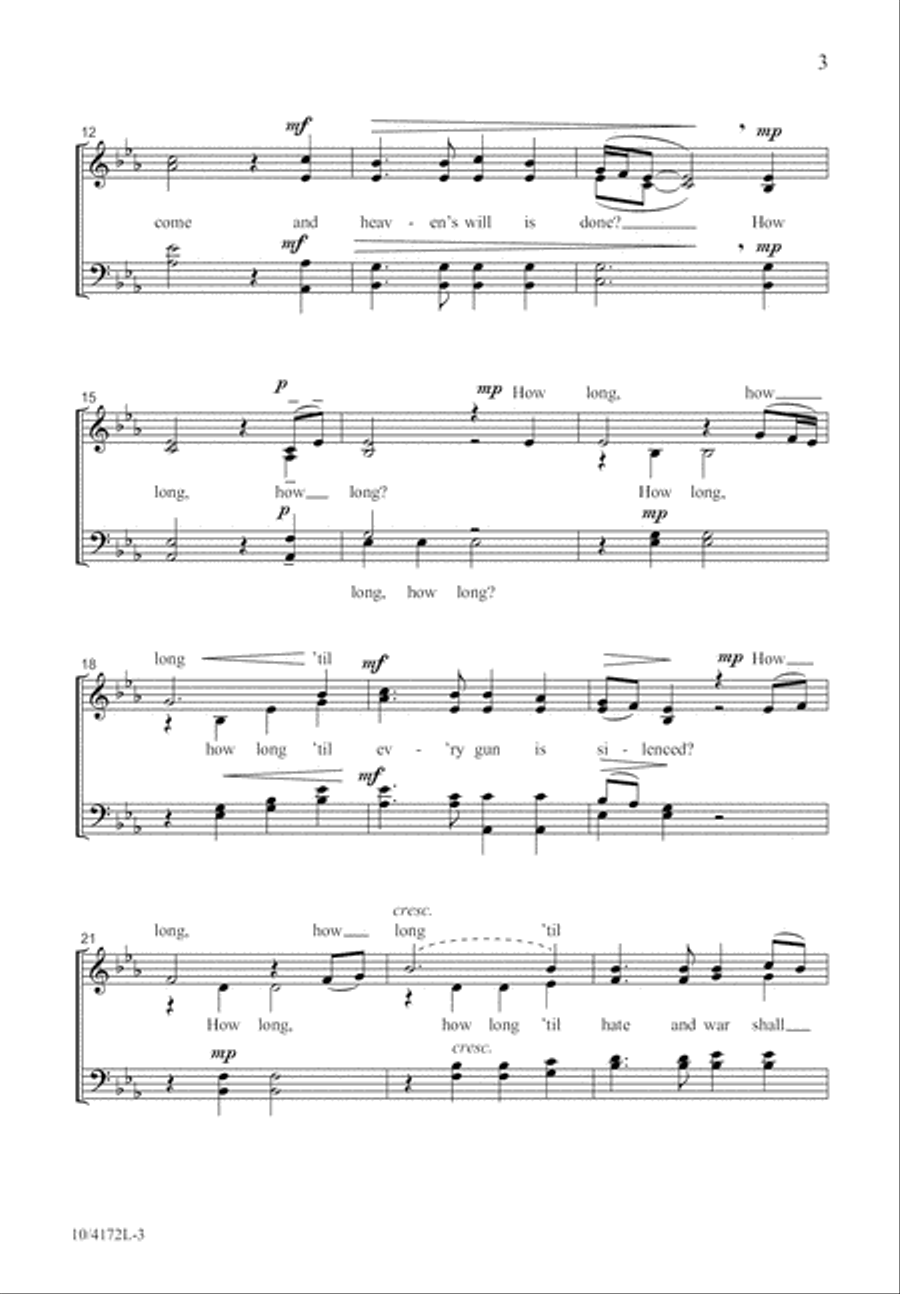 How Long? How Long? 4-Part scores gallery preview page 4