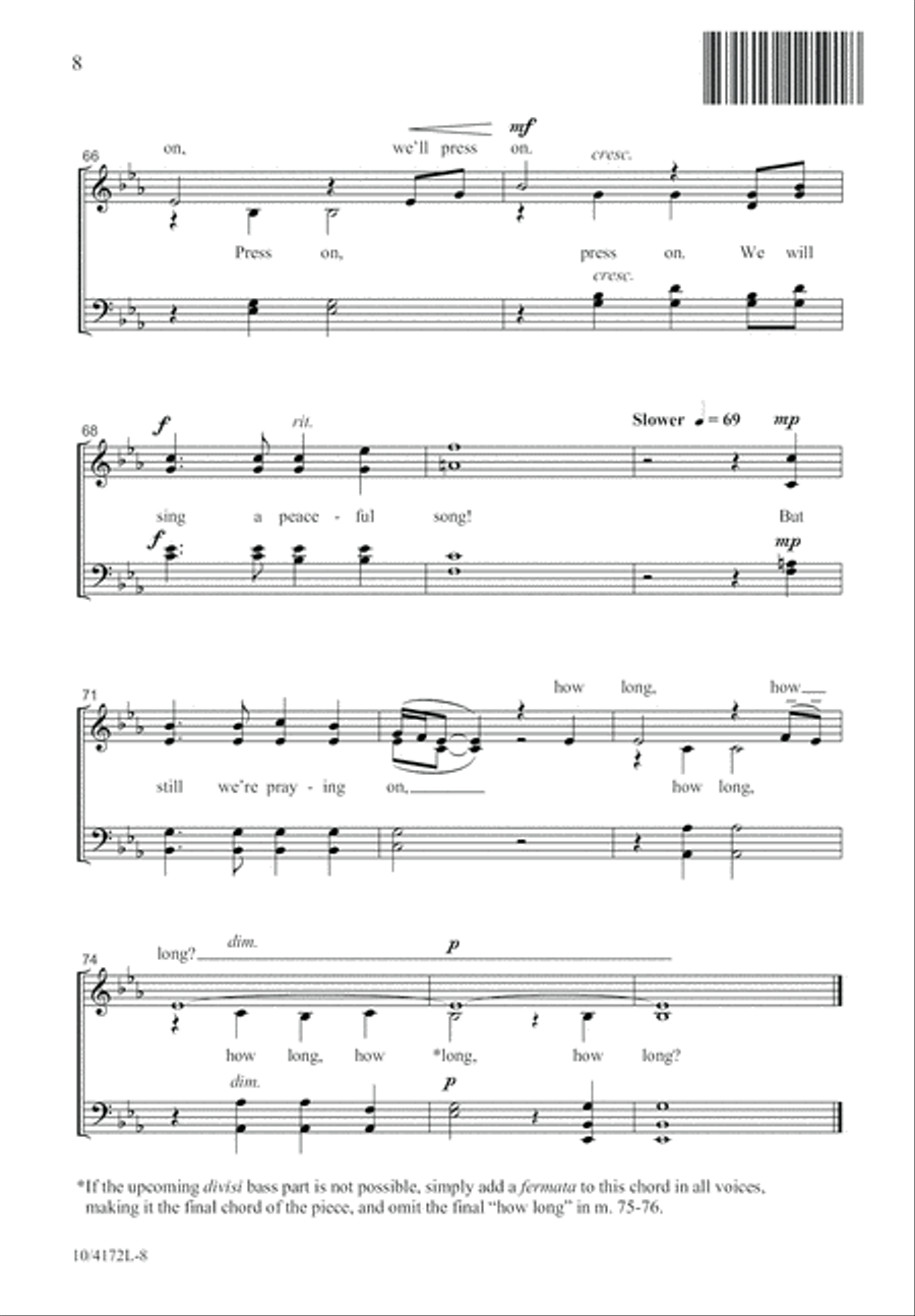 How Long? How Long? 4-Part scores gallery preview page 9