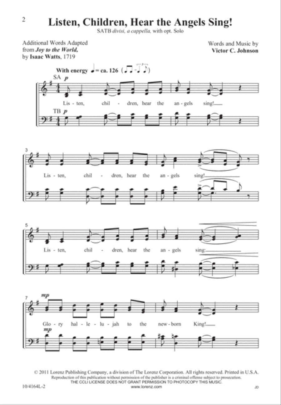 Listen, Children, Hear the Angels Sing! Divisi scores gallery preview page 3