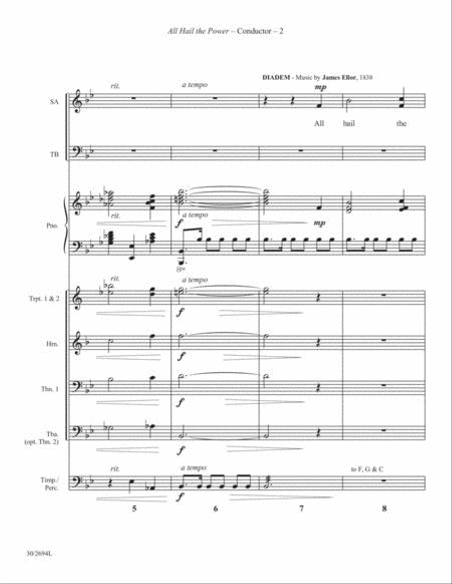 All Hail the Power - Brass and Percussion Score and Parts Choir scores gallery preview page 3