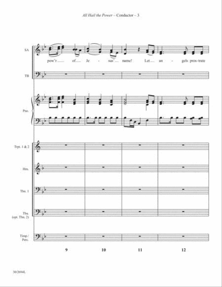 All Hail the Power - Brass and Percussion Score and Parts Choir scores gallery preview page 4