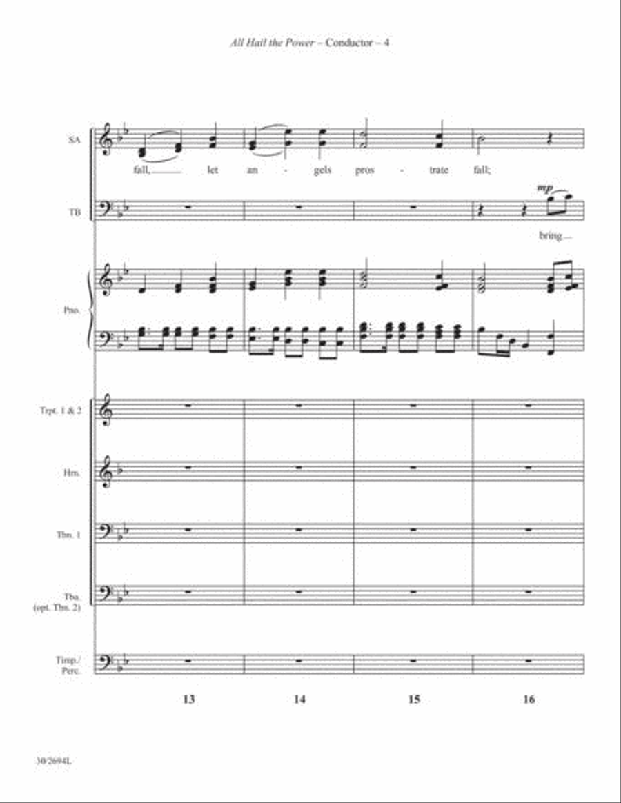 All Hail the Power - Brass and Percussion Score and Parts Choir scores gallery preview page 5
