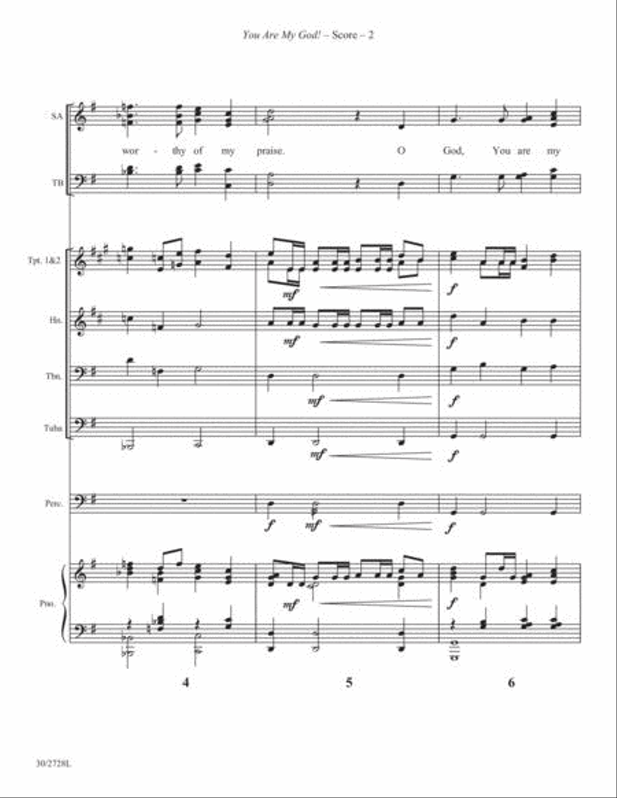 You Are My God! - Brass and Percussion Score and Parts Choir scores gallery preview page 3
