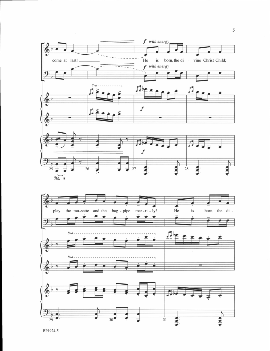 He Is Born! He Is Born! 4-Part scores gallery preview page 5