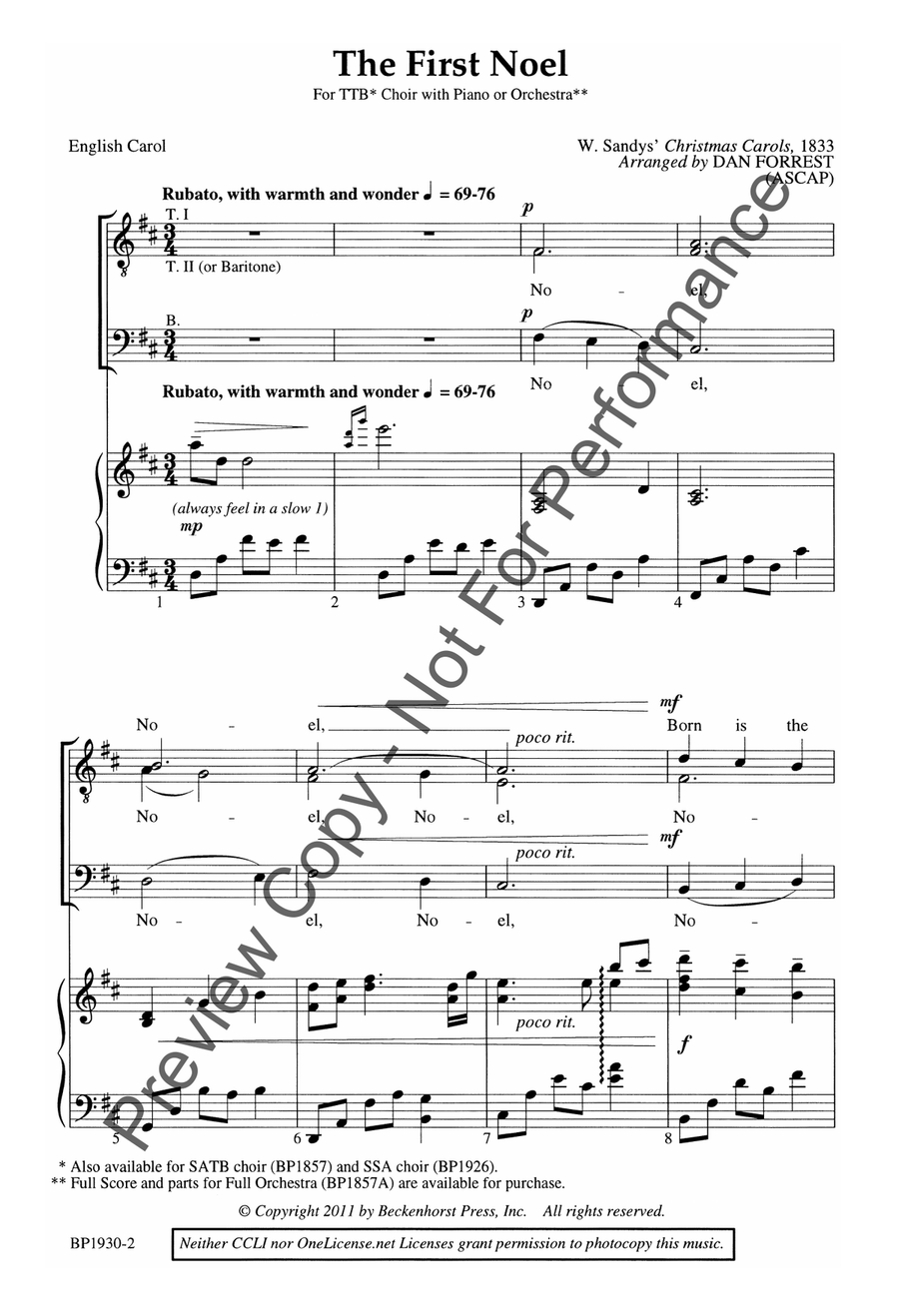 The First Noel - Dan Forrest - TTB TTB scores gallery preview page 3