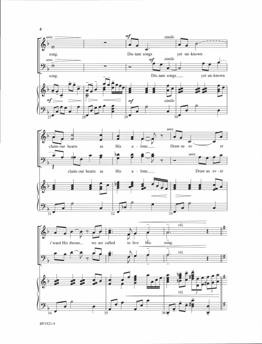 To Live His Song - SATB To Live His Song - SATB 4-Part scores gallery preview page 5