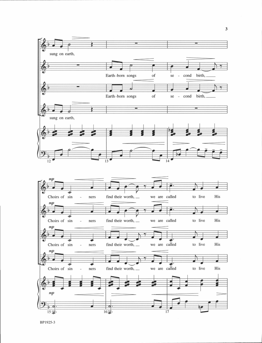 To Live His Song - SSAA To Live His Song - SSAA SSAA scores gallery preview page 4