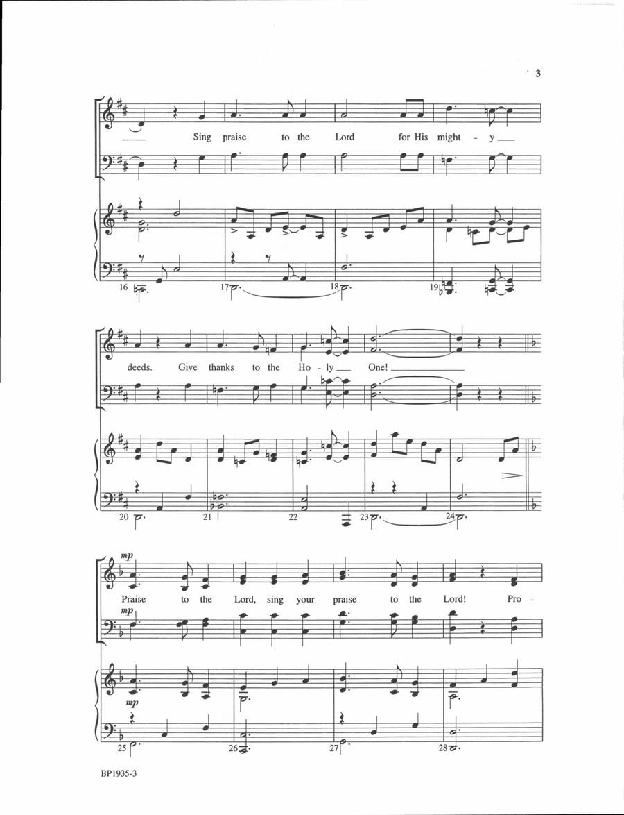 Give Thanks to the Lord Give Thanks to the Lord 4-Part scores gallery preview page 3