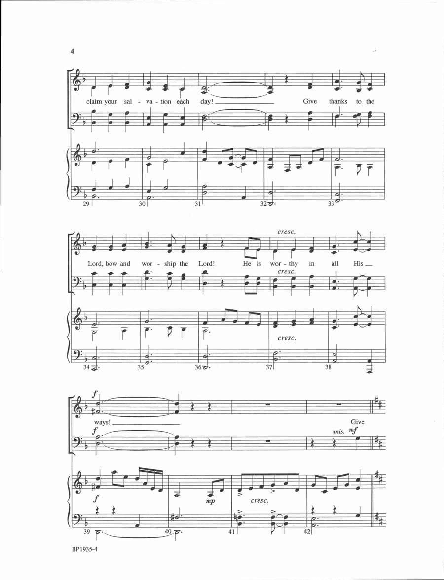 Give Thanks to the Lord Give Thanks to the Lord 4-Part scores gallery preview page 4
