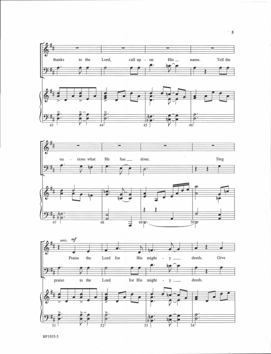 Give Thanks to the Lord Give Thanks to the Lord 4-Part scores gallery preview page 5