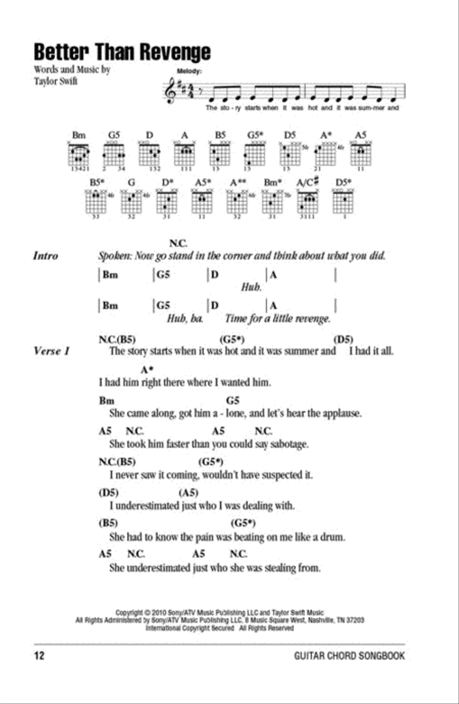 Taylor Swift - Guitar Chord Songbook Electric Guitar scores gallery preview page 4