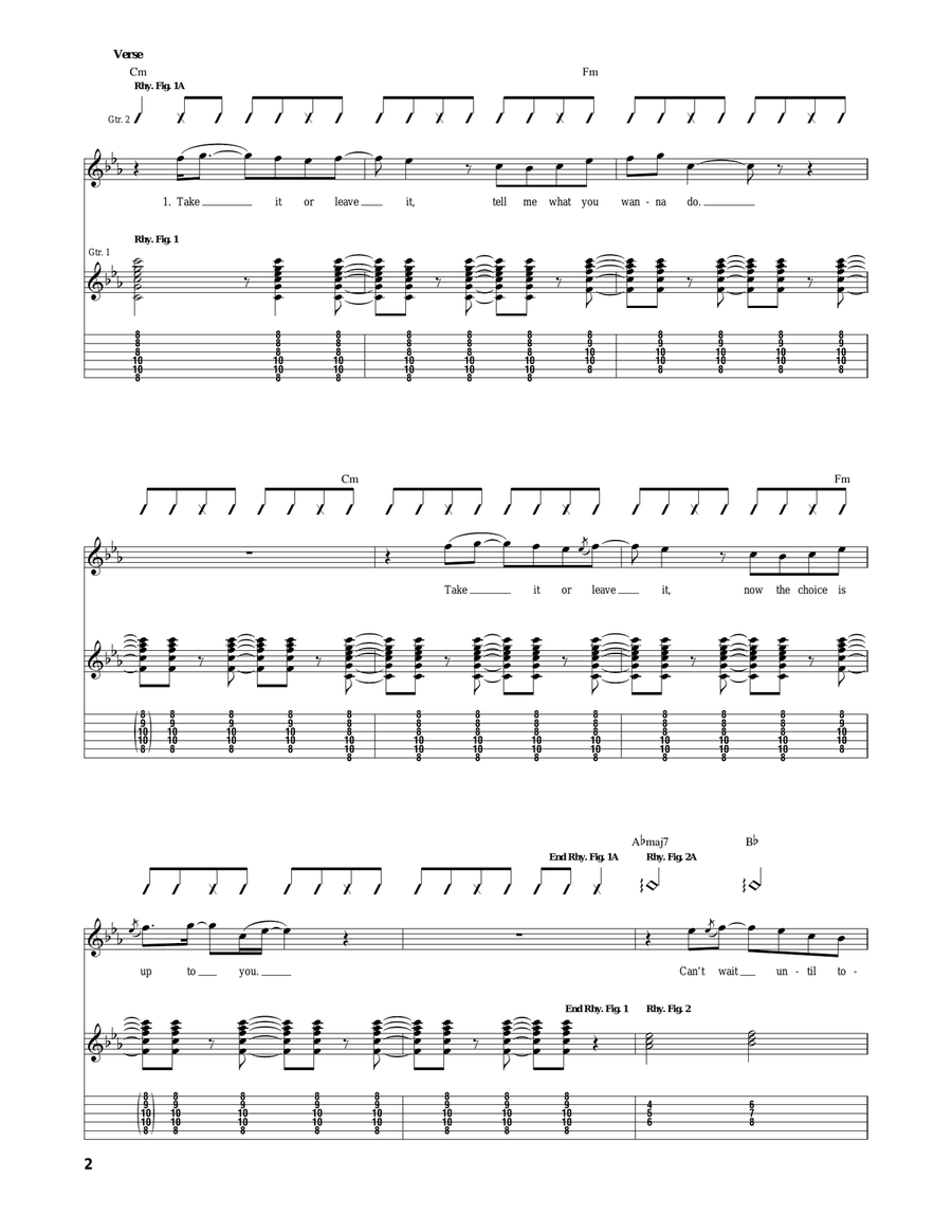 Take It Or Leave It Acoustic Guitar scores gallery preview page 2