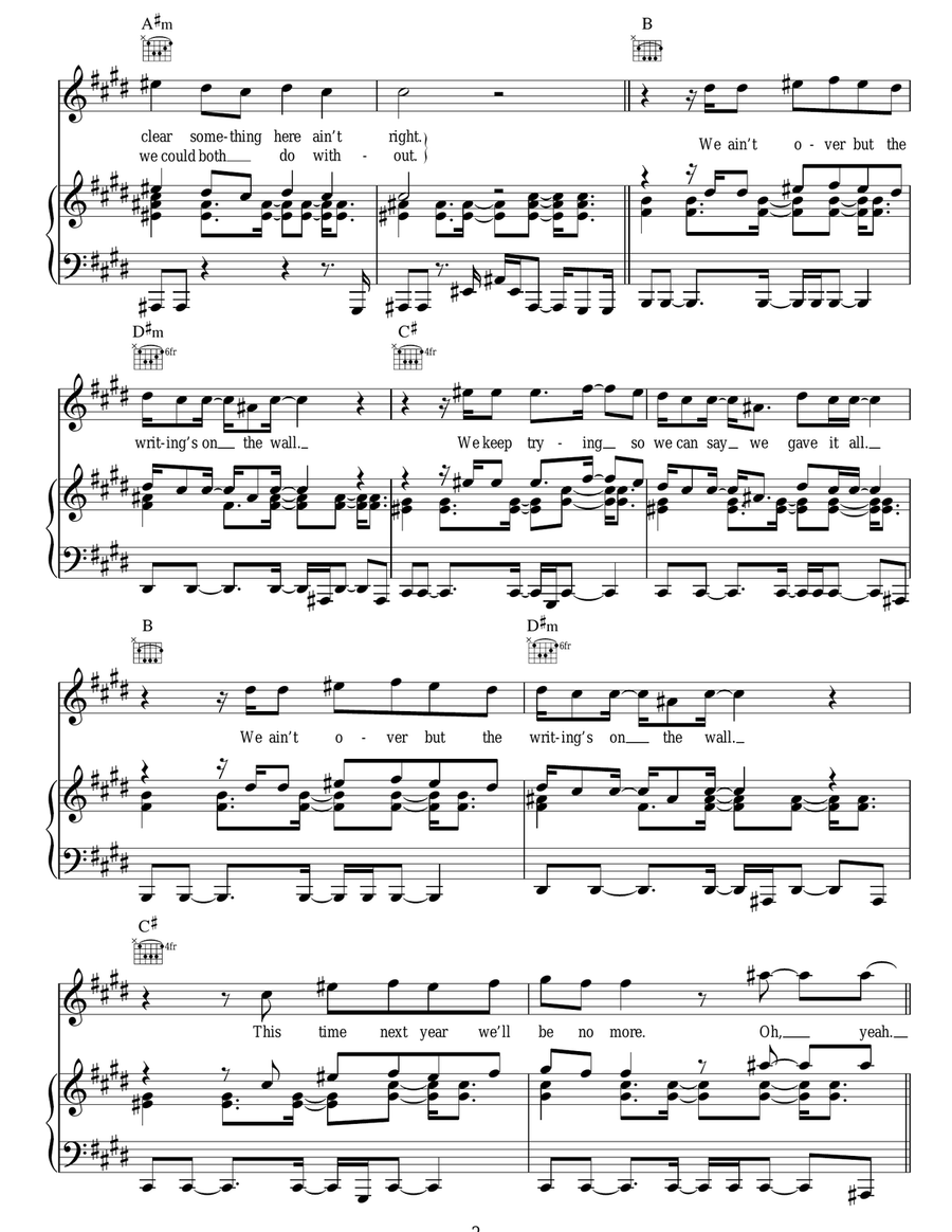 Writing's On The Wall Writing's On The Wall Acoustic Guitar scores gallery preview page 2