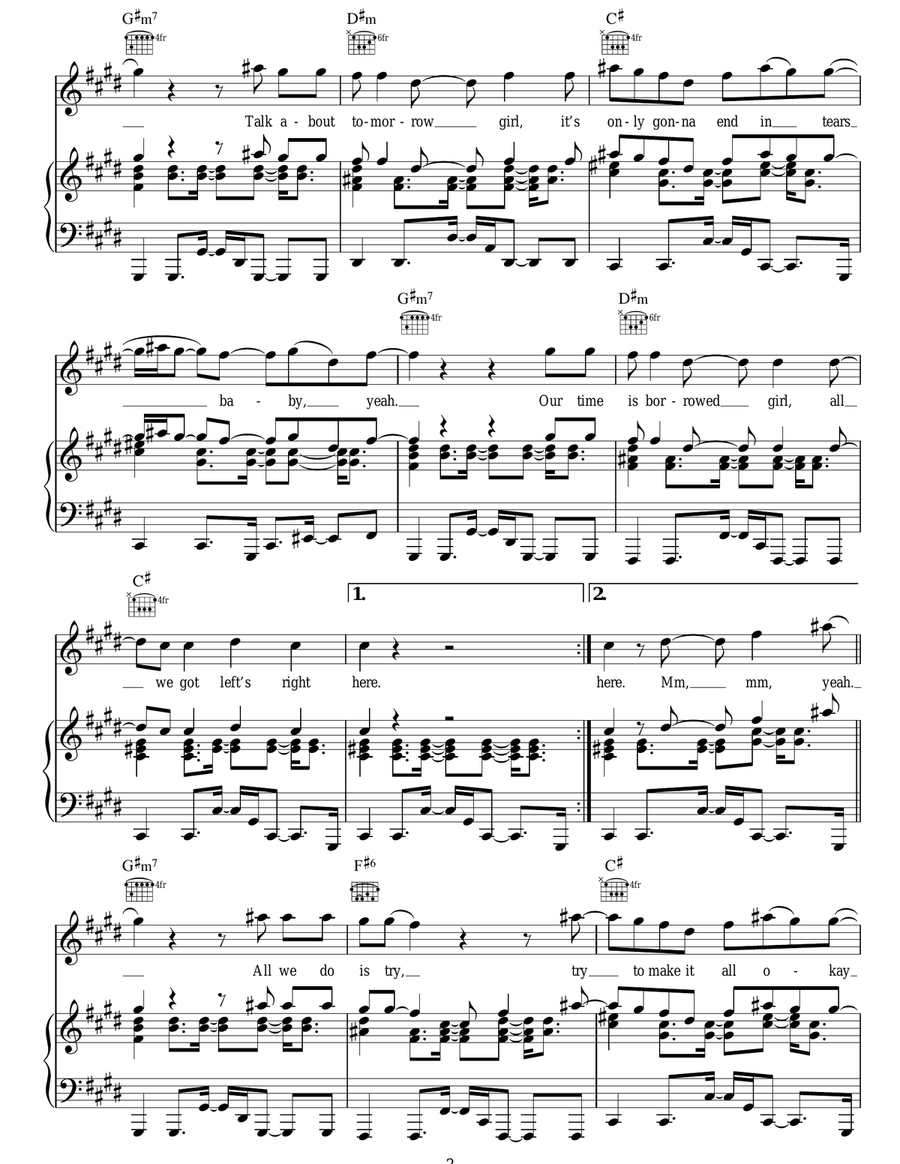 Writing's On The Wall Writing's On The Wall Acoustic Guitar scores gallery preview page 3