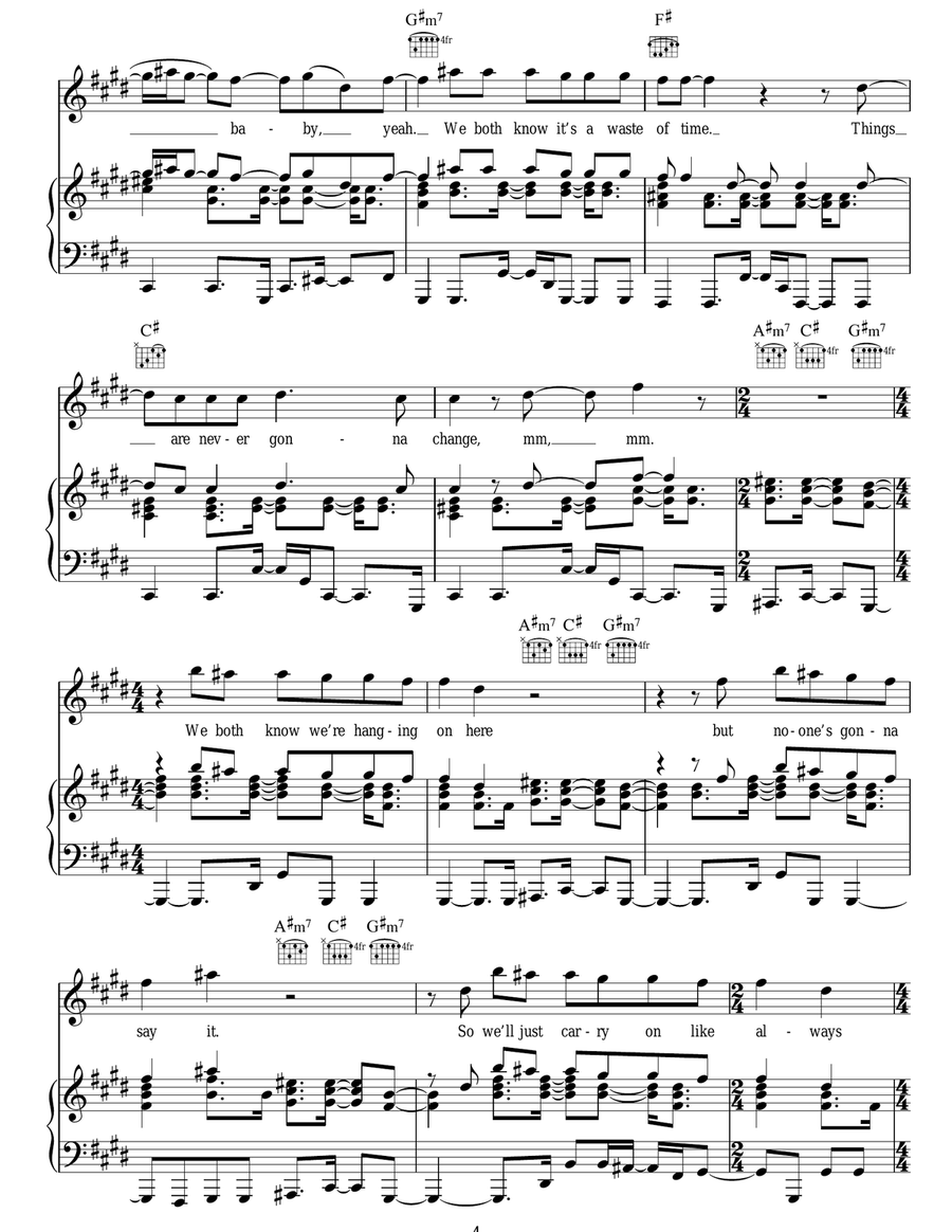 Writing's On The Wall Writing's On The Wall Acoustic Guitar scores gallery preview page 4