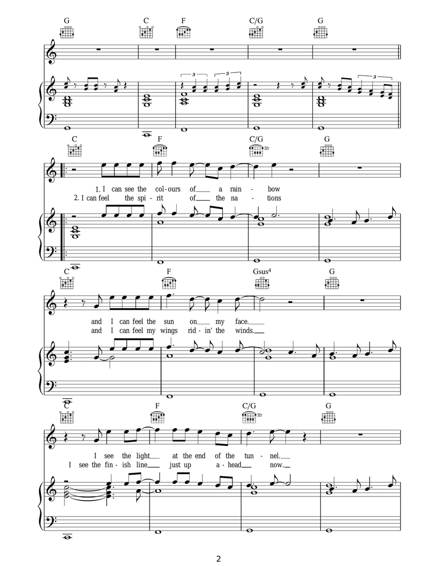 Sign Of A Victory (2010 FIFA World Cup Anthem) Acoustic Guitar scores gallery preview page 2