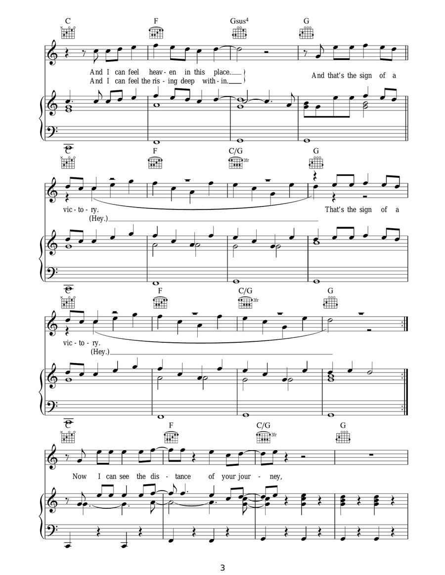 Sign Of A Victory (2010 FIFA World Cup Anthem) Acoustic Guitar scores gallery preview page 3