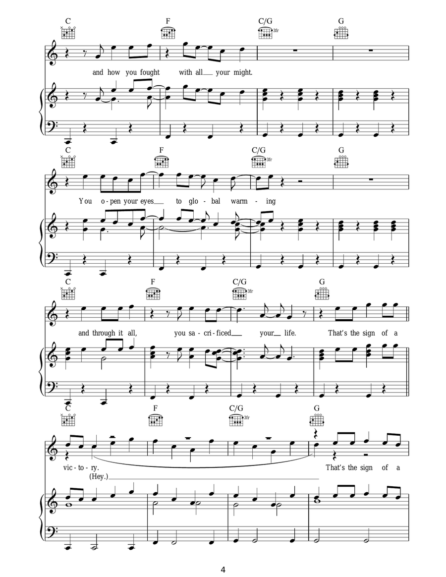 Sign Of A Victory (2010 FIFA World Cup Anthem) Acoustic Guitar scores gallery preview page 4