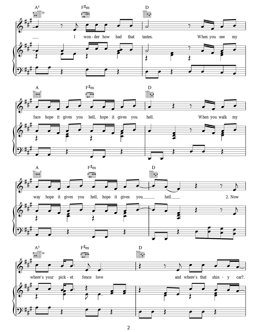 Gives You Hell Gives You Hell Acoustic Guitar scores gallery preview page 2