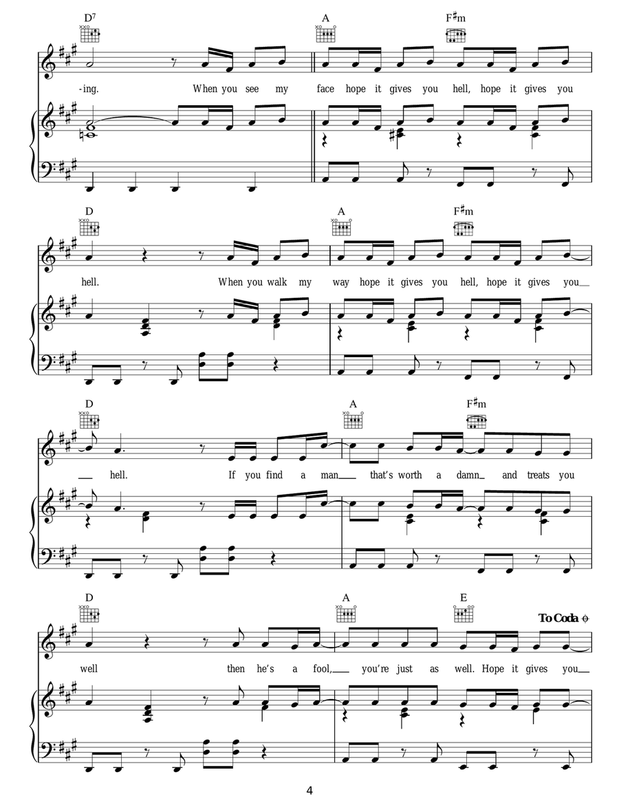 Gives You Hell Gives You Hell Acoustic Guitar scores gallery preview page 4