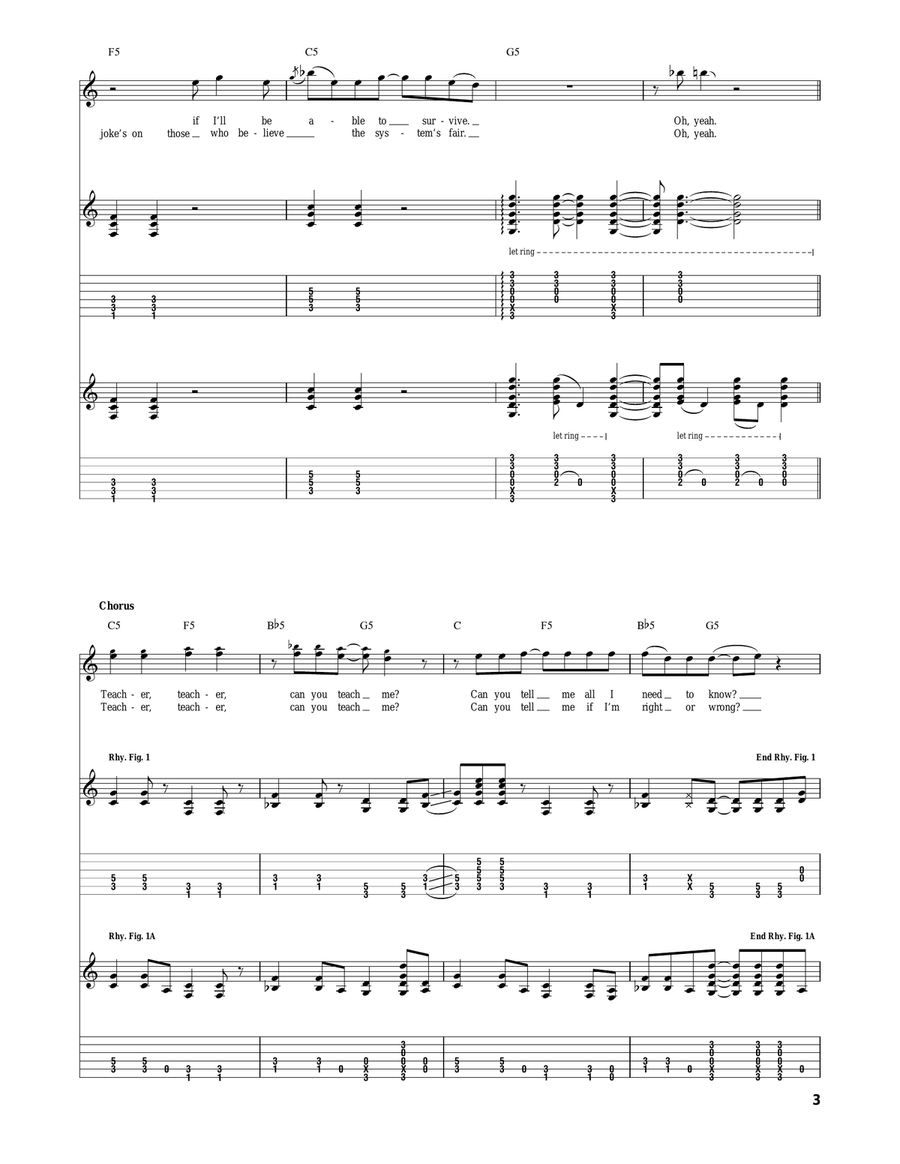Teacher Teacher Teacher Teacher Acoustic Guitar scores gallery preview page 3