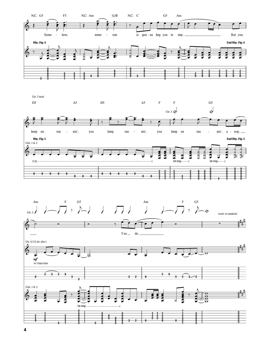 You Keep Runnin' Away You Keep Runnin' Away Acoustic Guitar scores gallery preview page 4