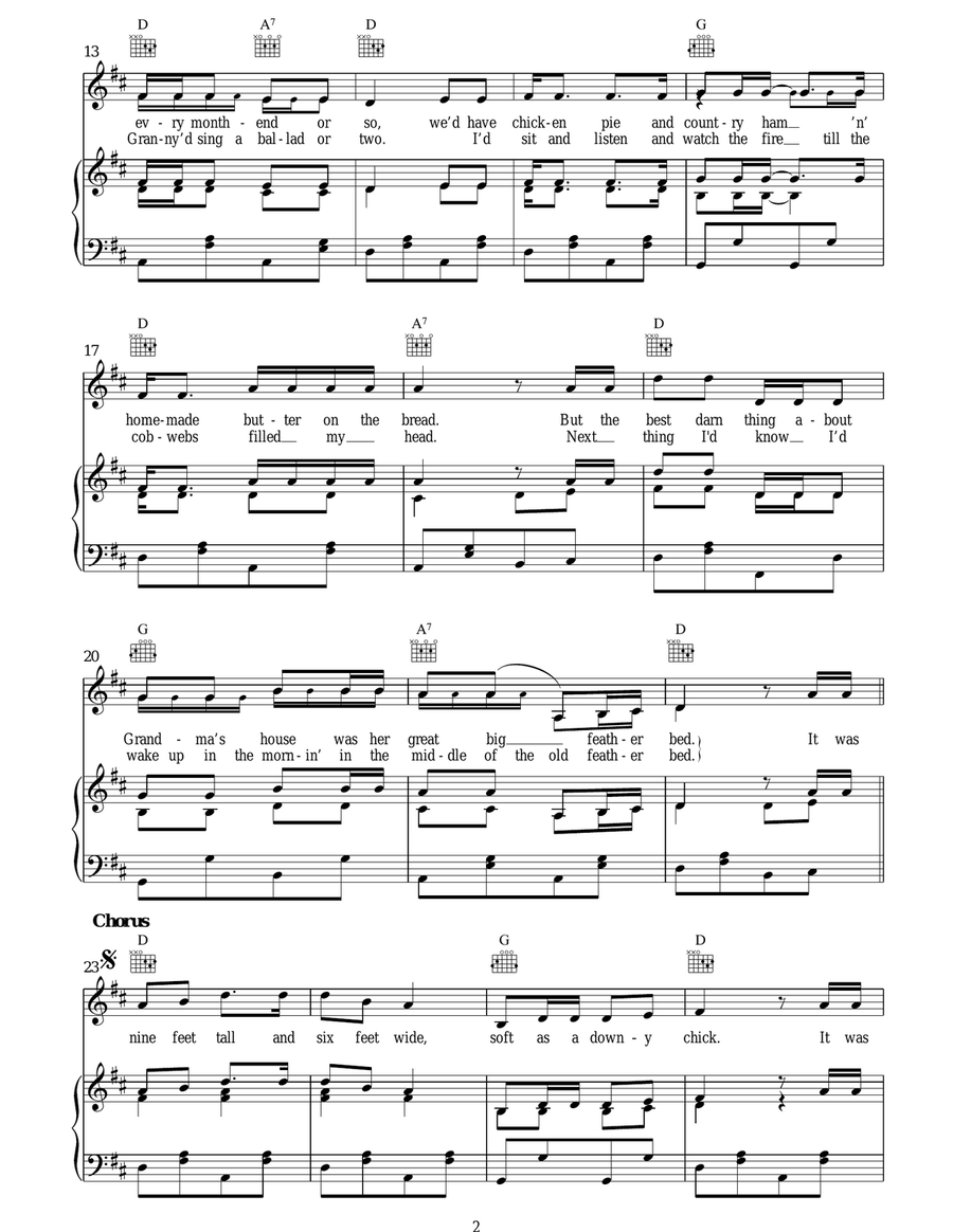 Grandma's Feather Bed Grandma's Feather Bed Piano, Vocal, Guitar scores gallery preview page 2