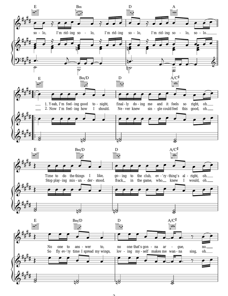 Ridin' Solo Ridin' Solo Piano, Vocal, Guitar scores gallery preview page 2