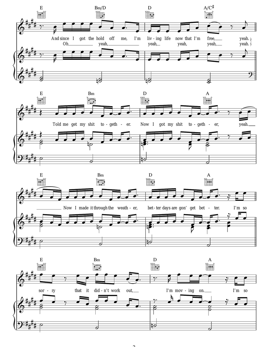 Ridin' Solo Ridin' Solo Piano, Vocal, Guitar scores gallery preview page 3