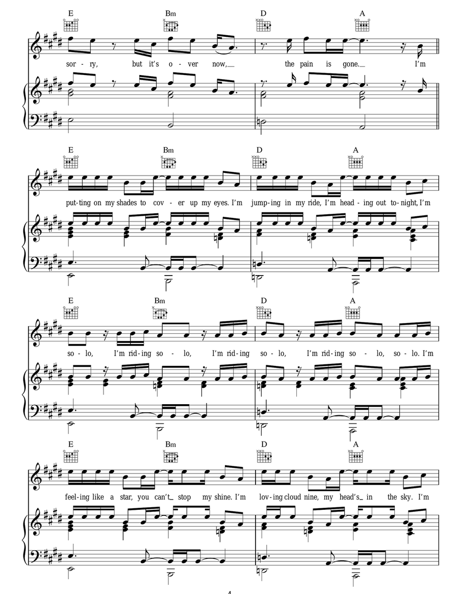 Ridin' Solo Ridin' Solo Piano, Vocal, Guitar scores gallery preview page 4