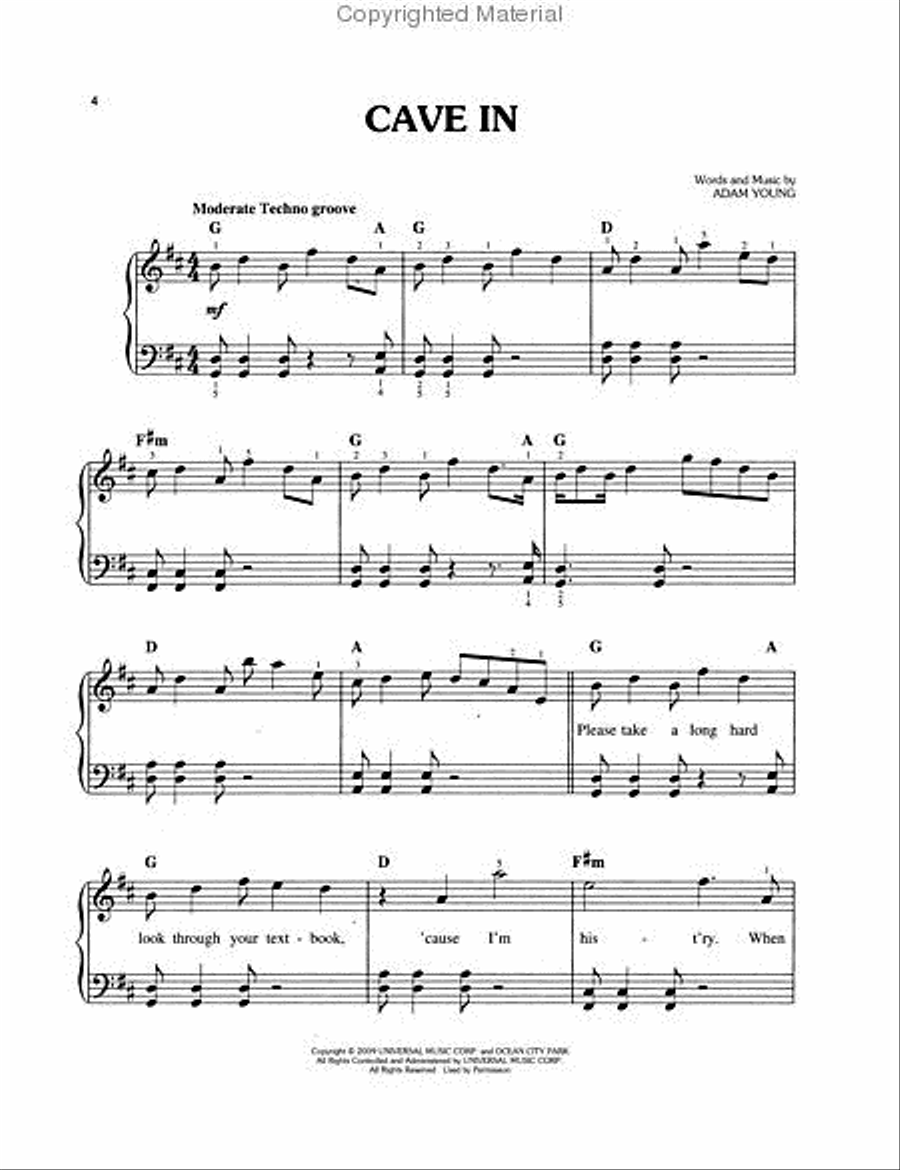 Owl City – Ocean Eyes Easy Piano scores gallery preview page 2