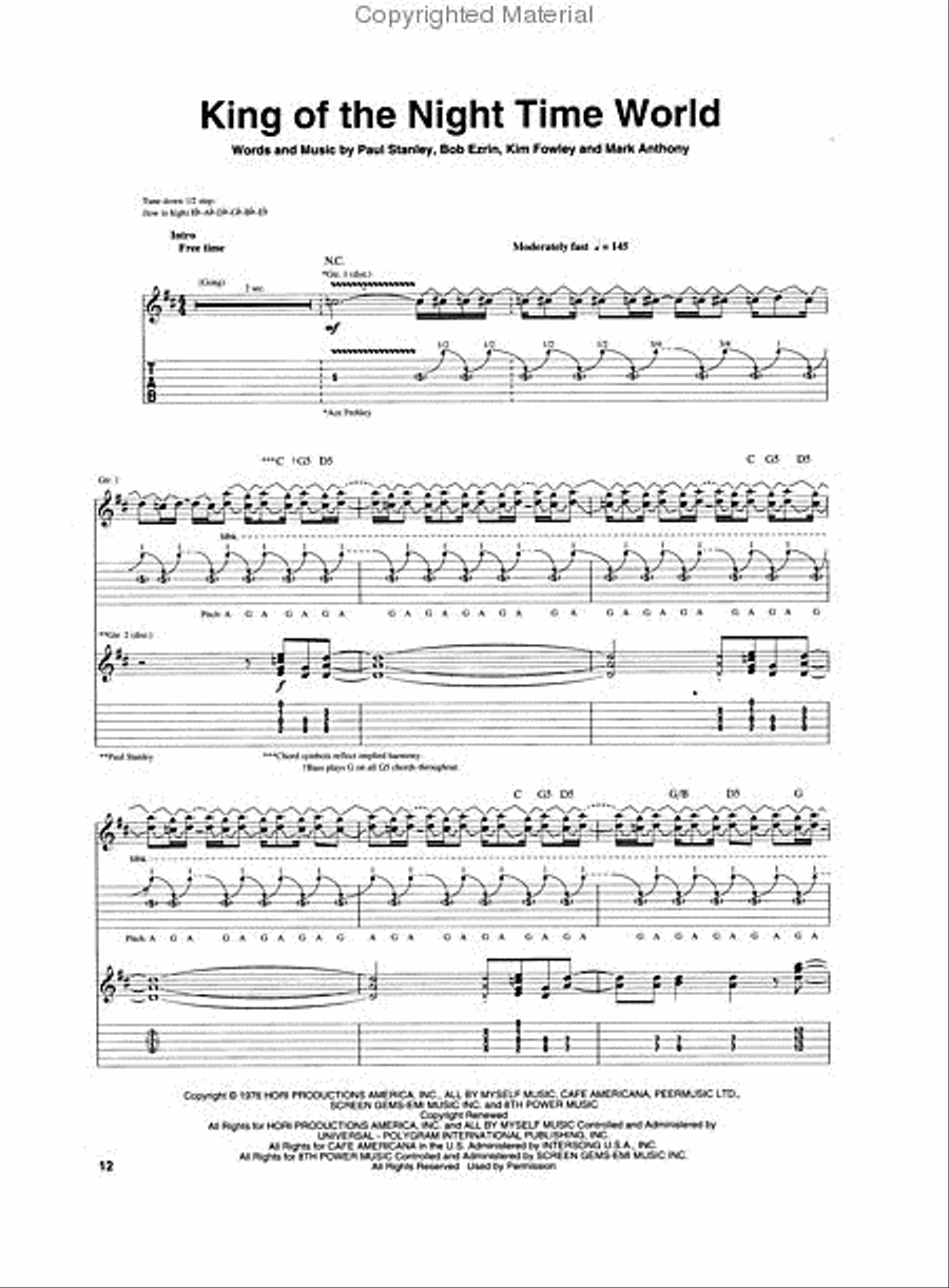 Kiss – Alive II Kiss – Alive II Electric Guitar scores gallery preview page 3