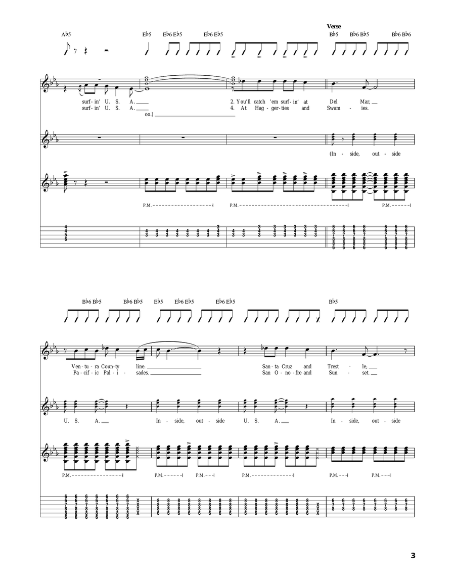 Surfin' U.S.A. Surfin' U.S.A. Acoustic Guitar scores gallery preview page 3