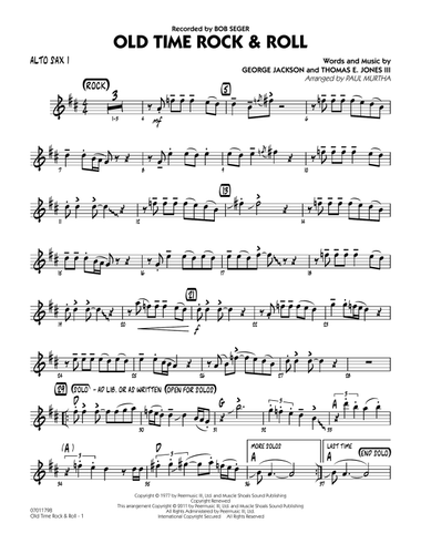 Old Time Rock & Roll - Alto Sax 1