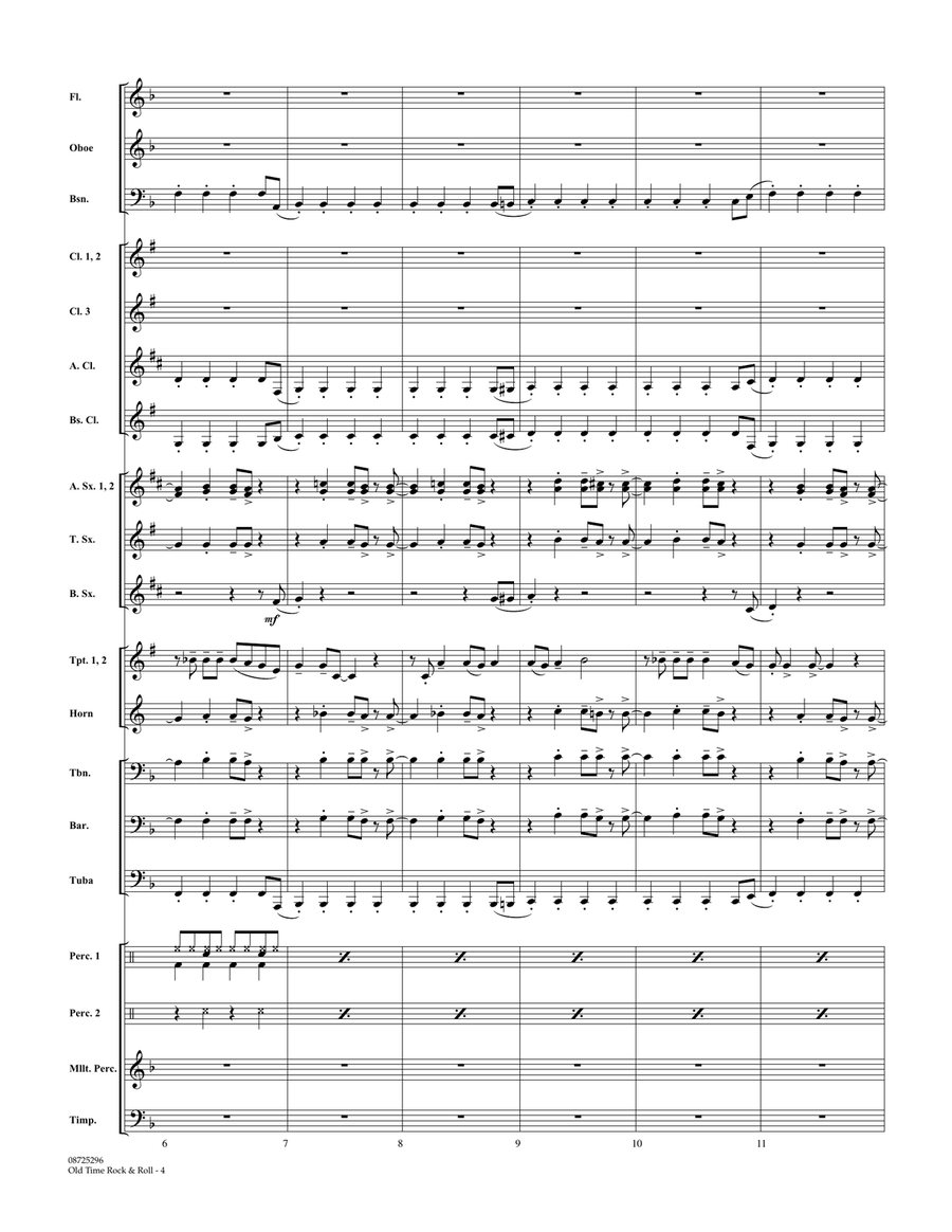 Old Time Rock & Roll - Full Score Concert Band scores gallery preview page 3