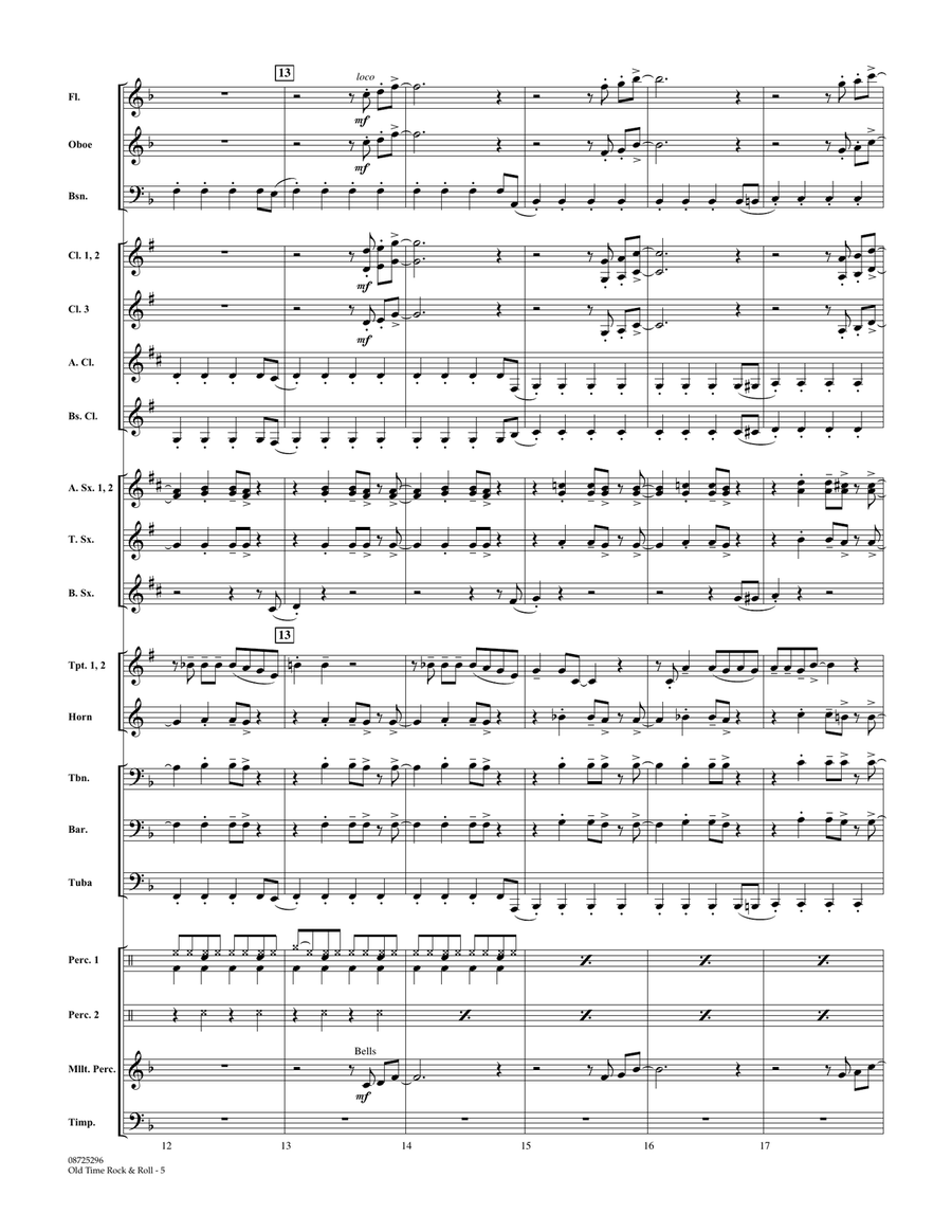 Old Time Rock & Roll - Full Score Concert Band scores gallery preview page 4
