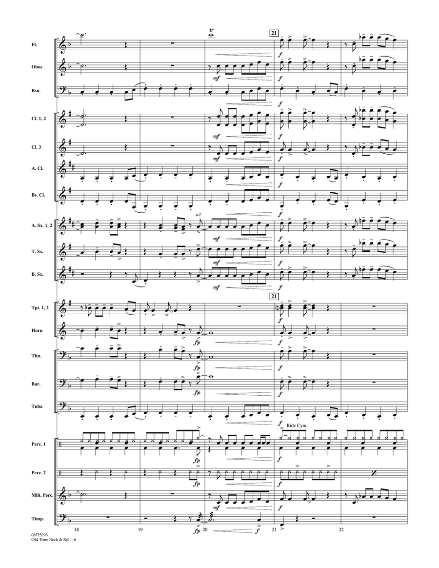 Old Time Rock & Roll - Full Score Concert Band scores gallery preview page 5